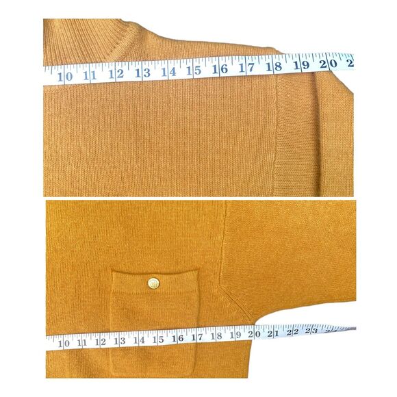 Vintage Mustard Yellow Lambswool Angora Turtleneck Sweater Size P/M 80s 90s - Picture 11 of 12
